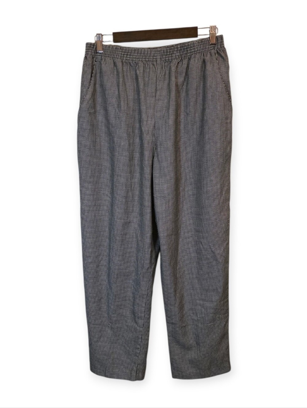 Briggs New York Black White Houndstooth High Rise Pull On Ankle Pants 14 - Picture 4 of 6